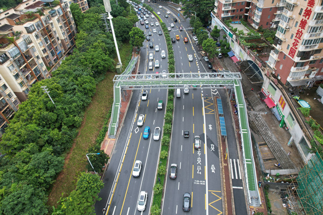 為民辦實事項目丨鳳凰嶺路塞納維拉花園小區(qū)人行天橋7月4日開放交通